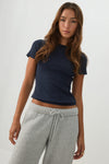Rib Crew Neck T-Shirt