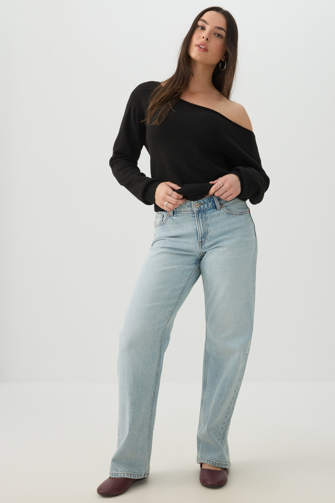 Off Shoulder Knit Sweater