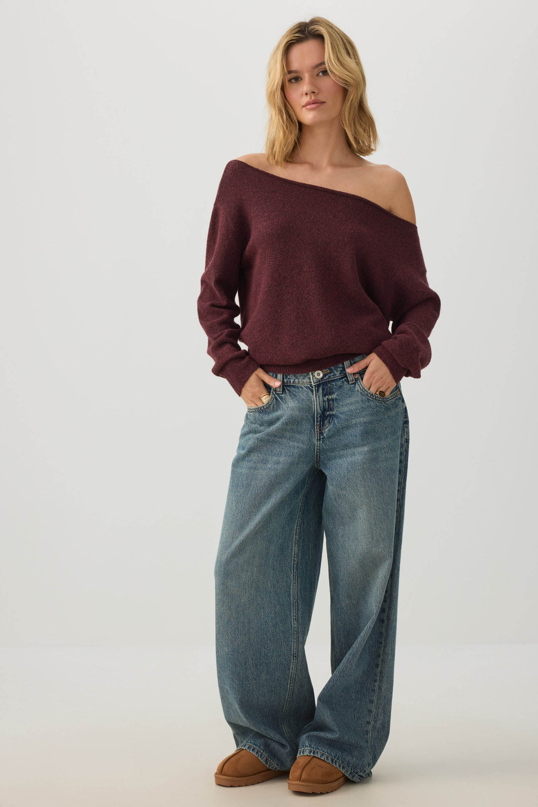 Off Shoulder Knit Sweater