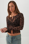 Floral Mesh Button Front Cardigan