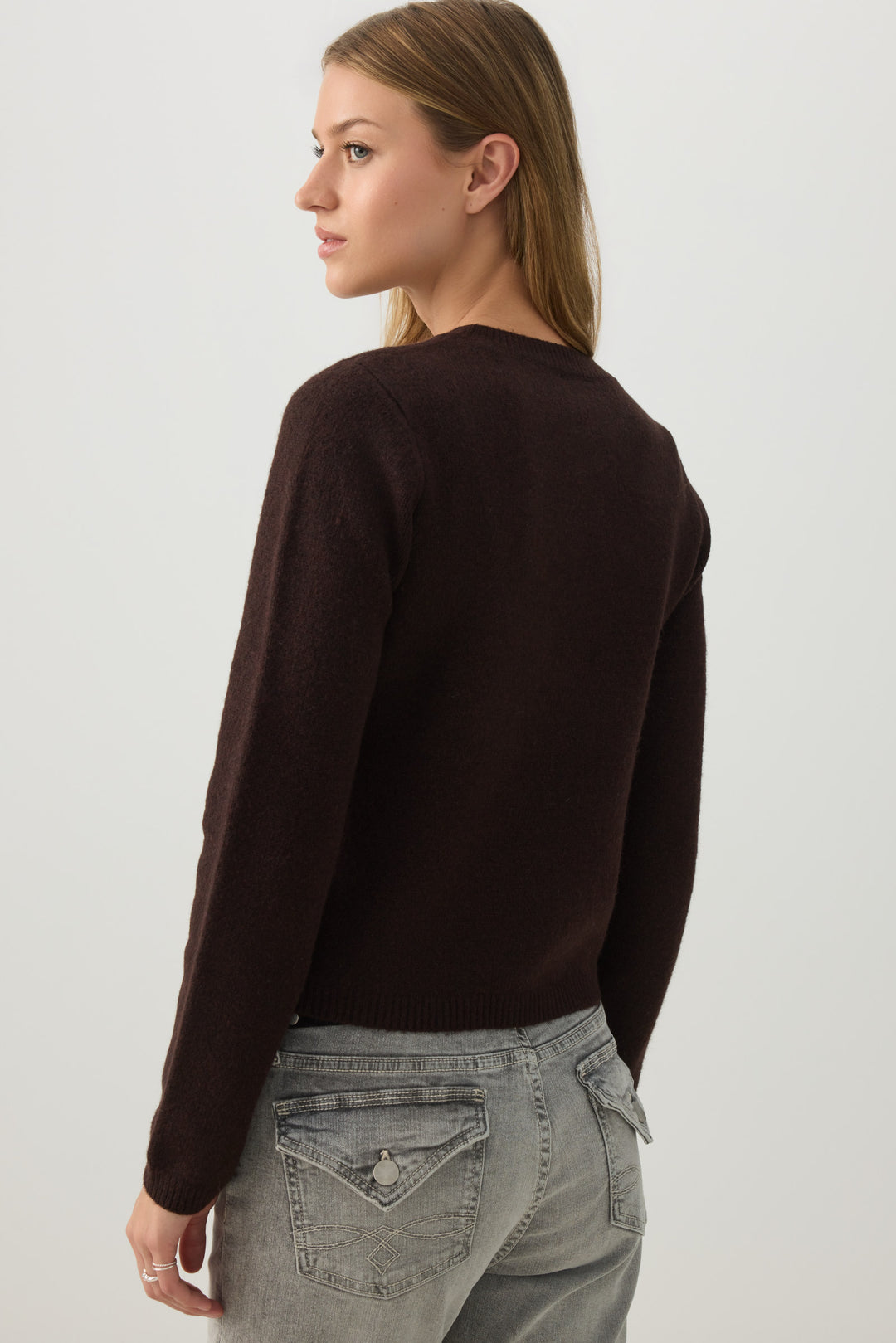 Cardigan court boutonné