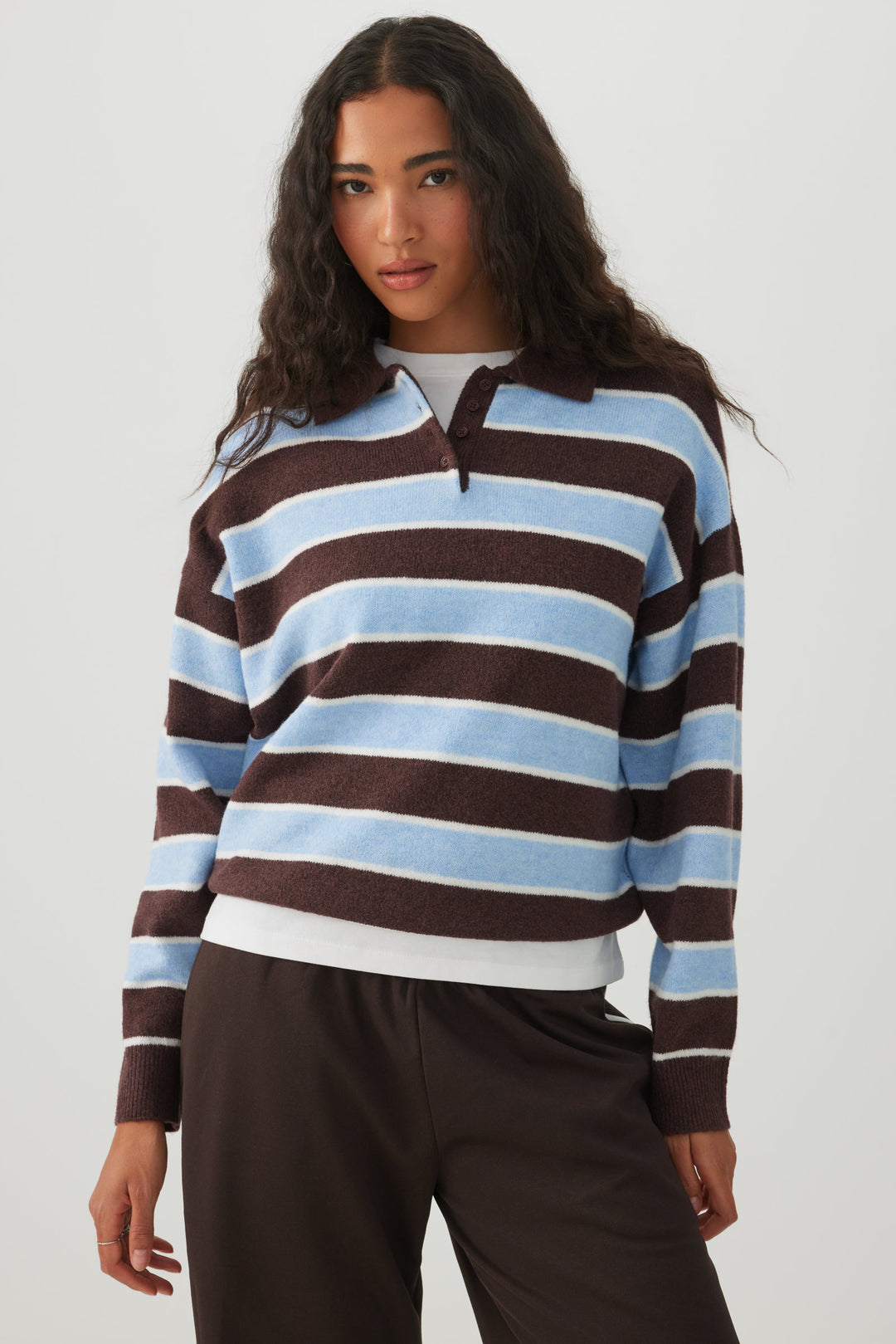 Striped Polo Sweater