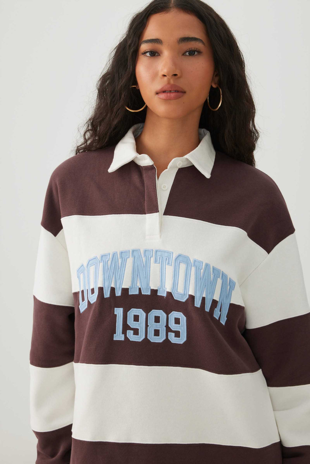 Striped Graphic MADESOFT™ Polo Sweatshirt