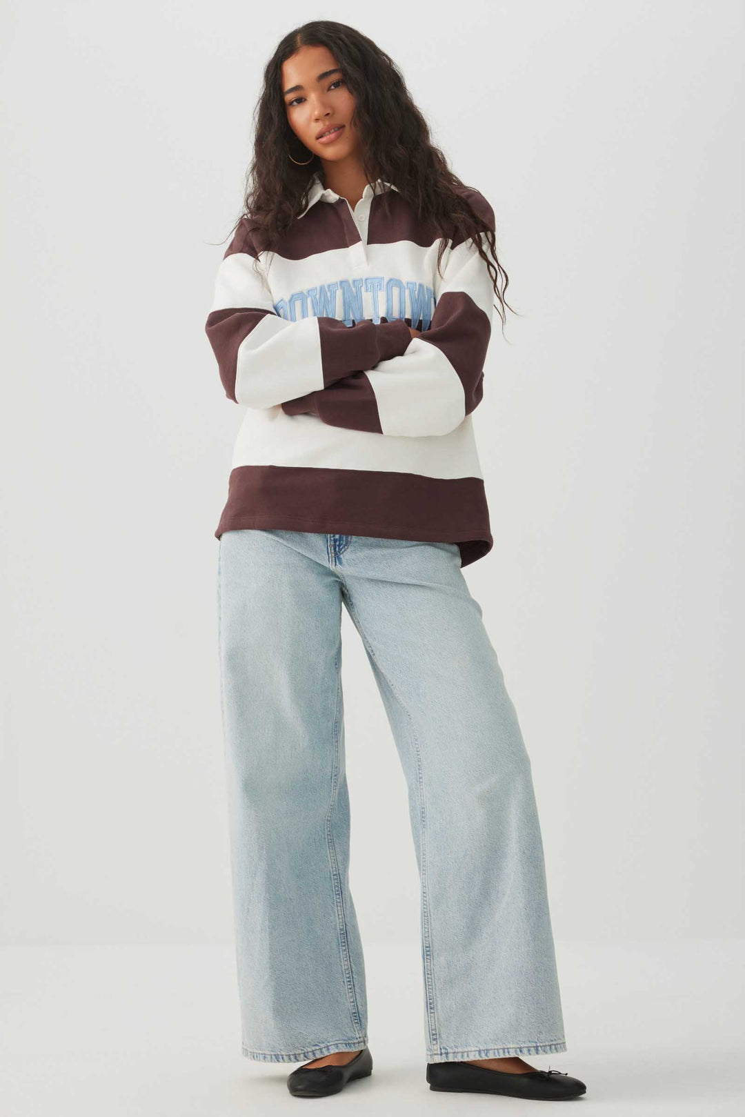 Striped Graphic MADESOFT™ Polo Sweatshirt