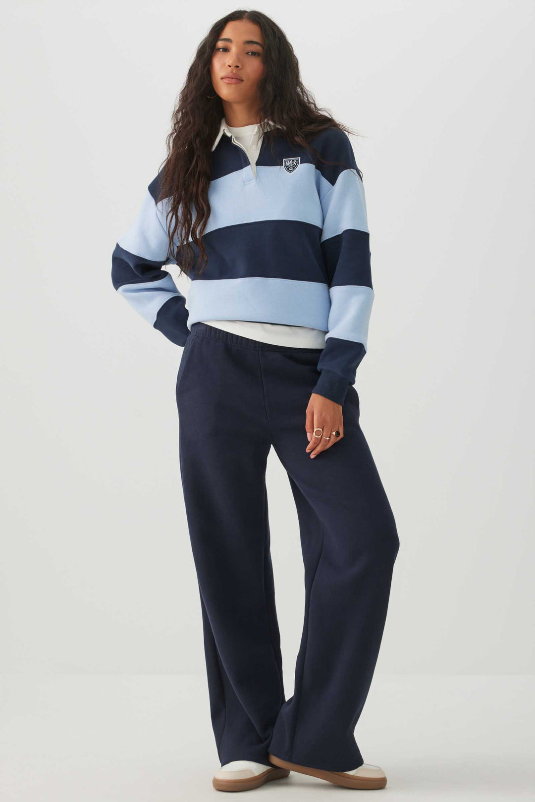 Chandail polo rayé Molleton MADESOFT™