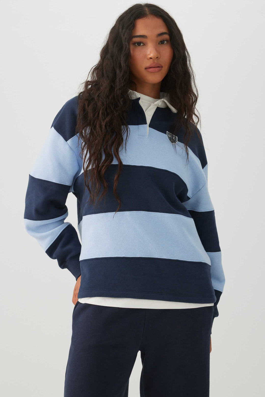 Chandail polo rayé Molleton MADESOFT™
