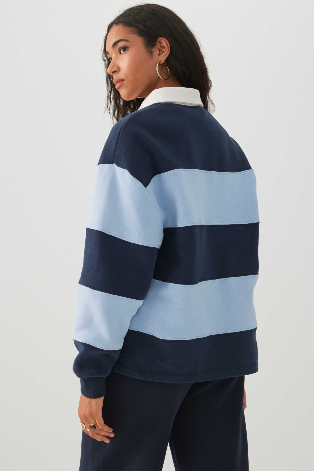 Chandail polo rayé Molleton MADESOFT™
