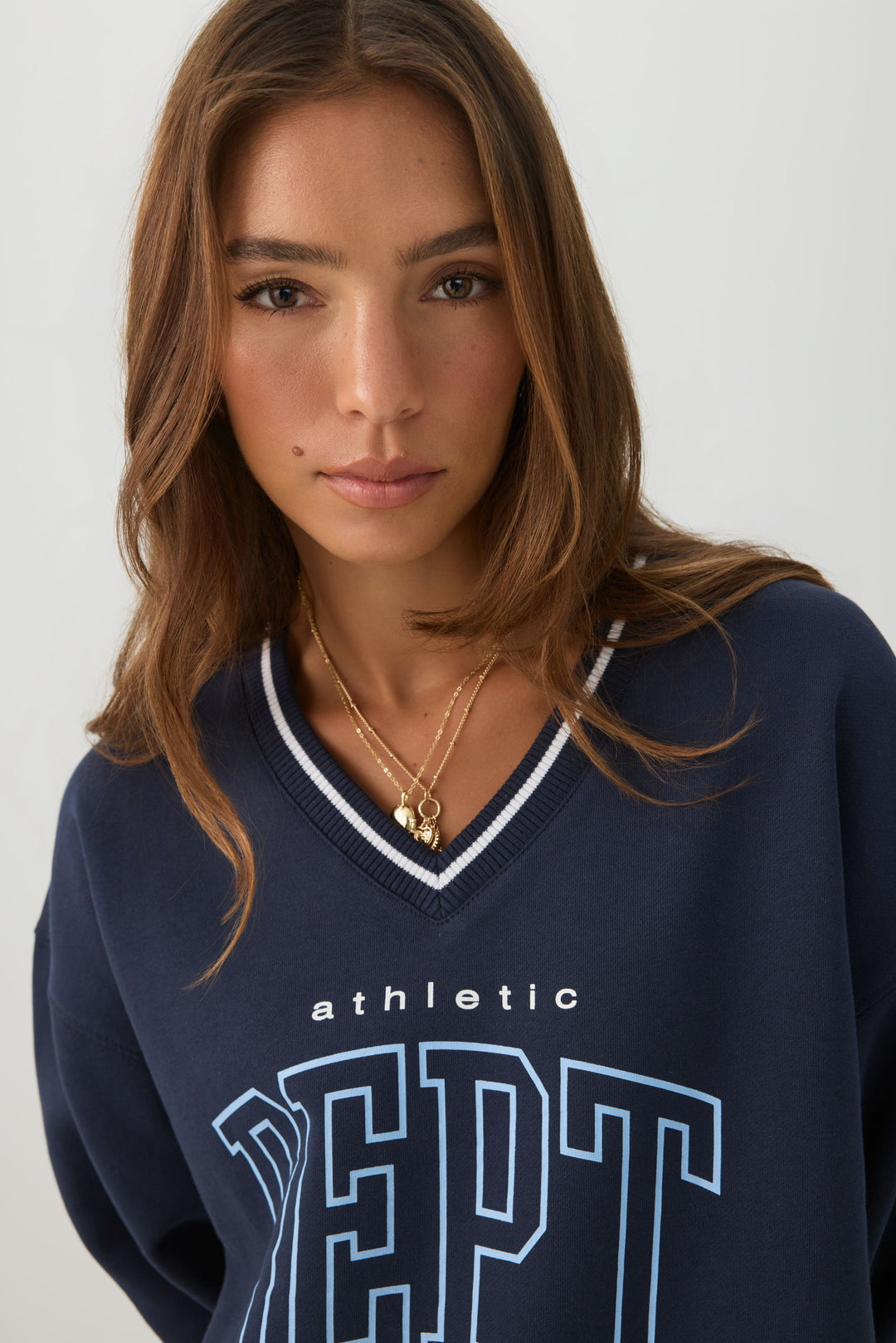 MADESOFT™ Fleece V-Neck Graphic Sweatshirt