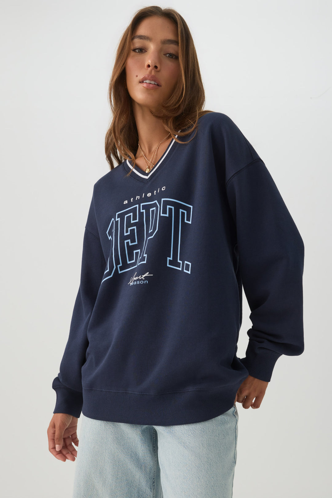 MADESOFT™ Fleece V-Neck Graphic Sweatshirt