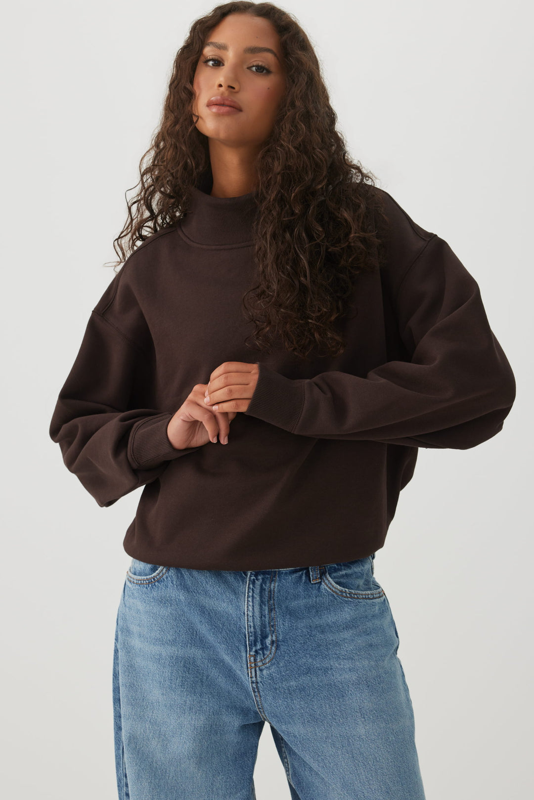 MADESOFT™ Fleece Mock Neck Sweatshirt