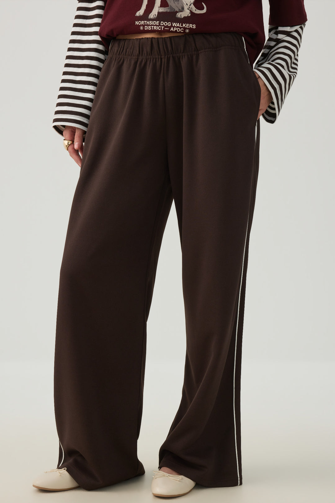 Pantalon tricot à jambe large