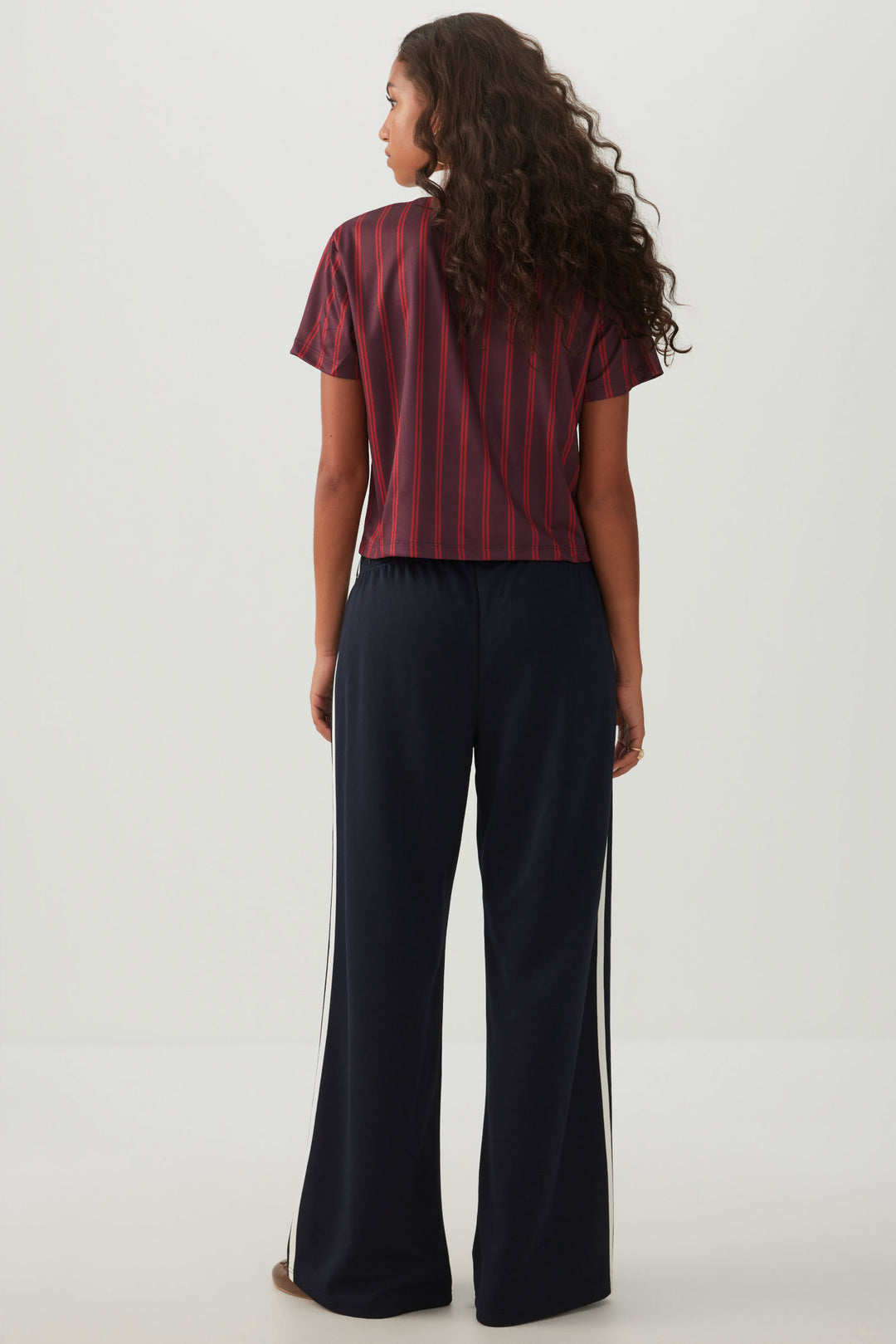 Pantalon tricot à jambe large