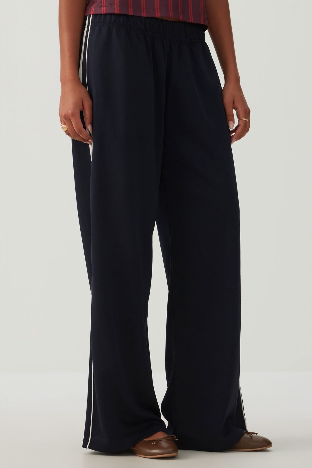 Pantalon tricot à jambe large