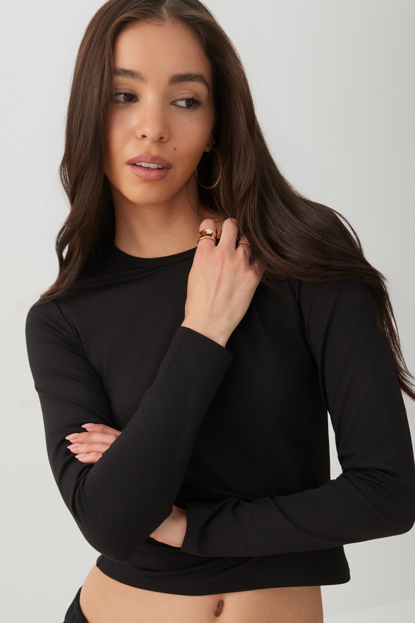 Super Soft Long Sleeve Crop T-Shirt | Ardene