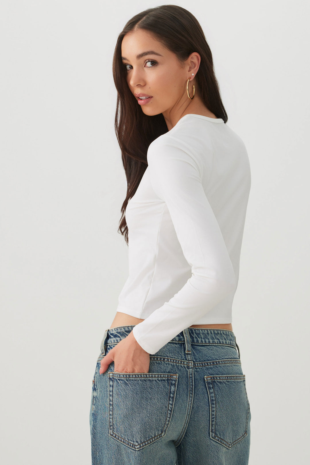 Super Soft Long Sleeve Crop T-Shirt