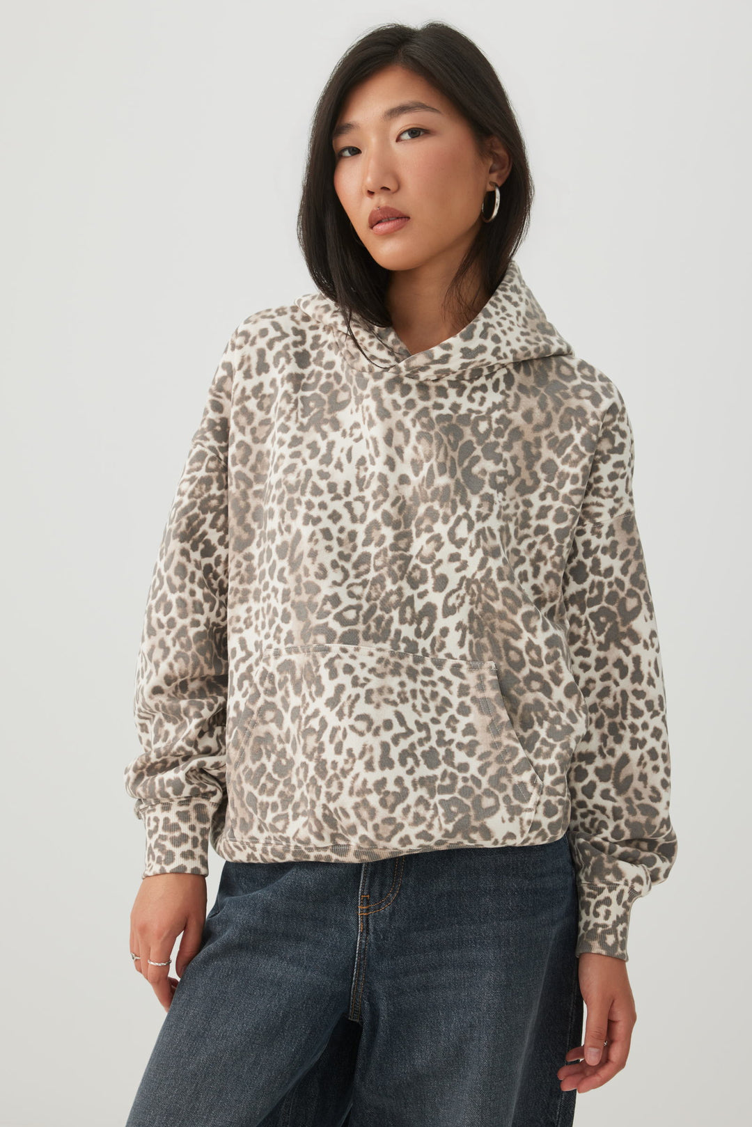 Leopard Print Relaxed Hoodie