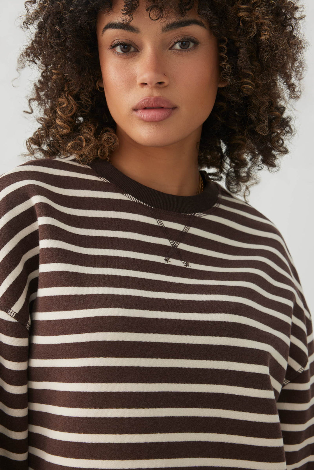 Striped Wide Sleeve Sweatshirt