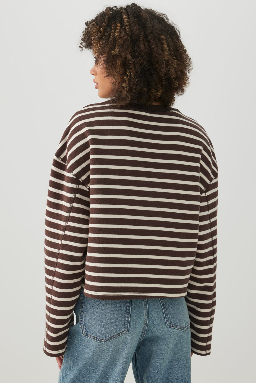 Striped Wide Sleeve Sweatshirt