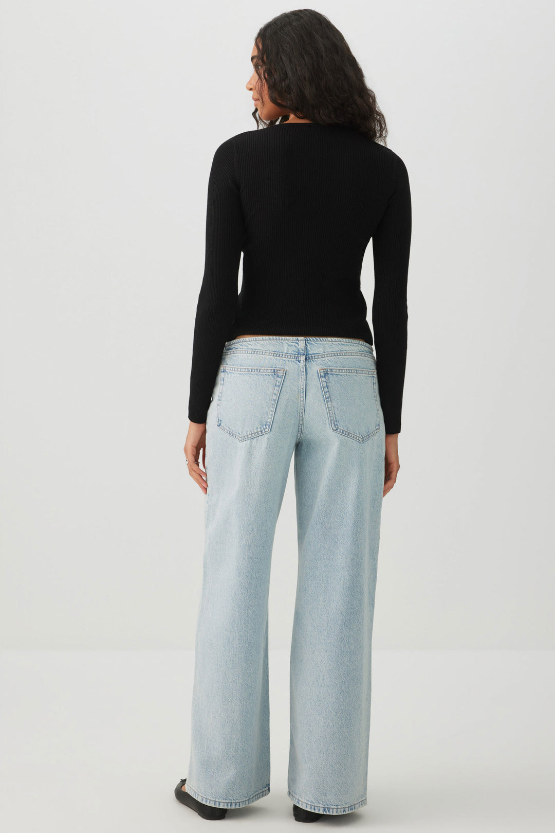 The Off-Duty No-Waistband Fit Low Rise Wide Leg Jean