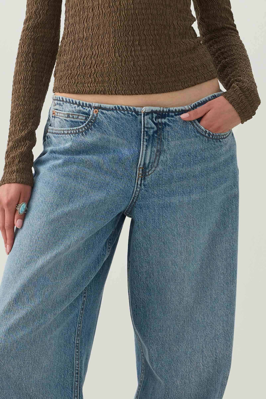 The Off-Duty No-Waistband Fit Low Rise Wide Leg Jean