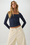 Scoop Neck Long Sleeve Top