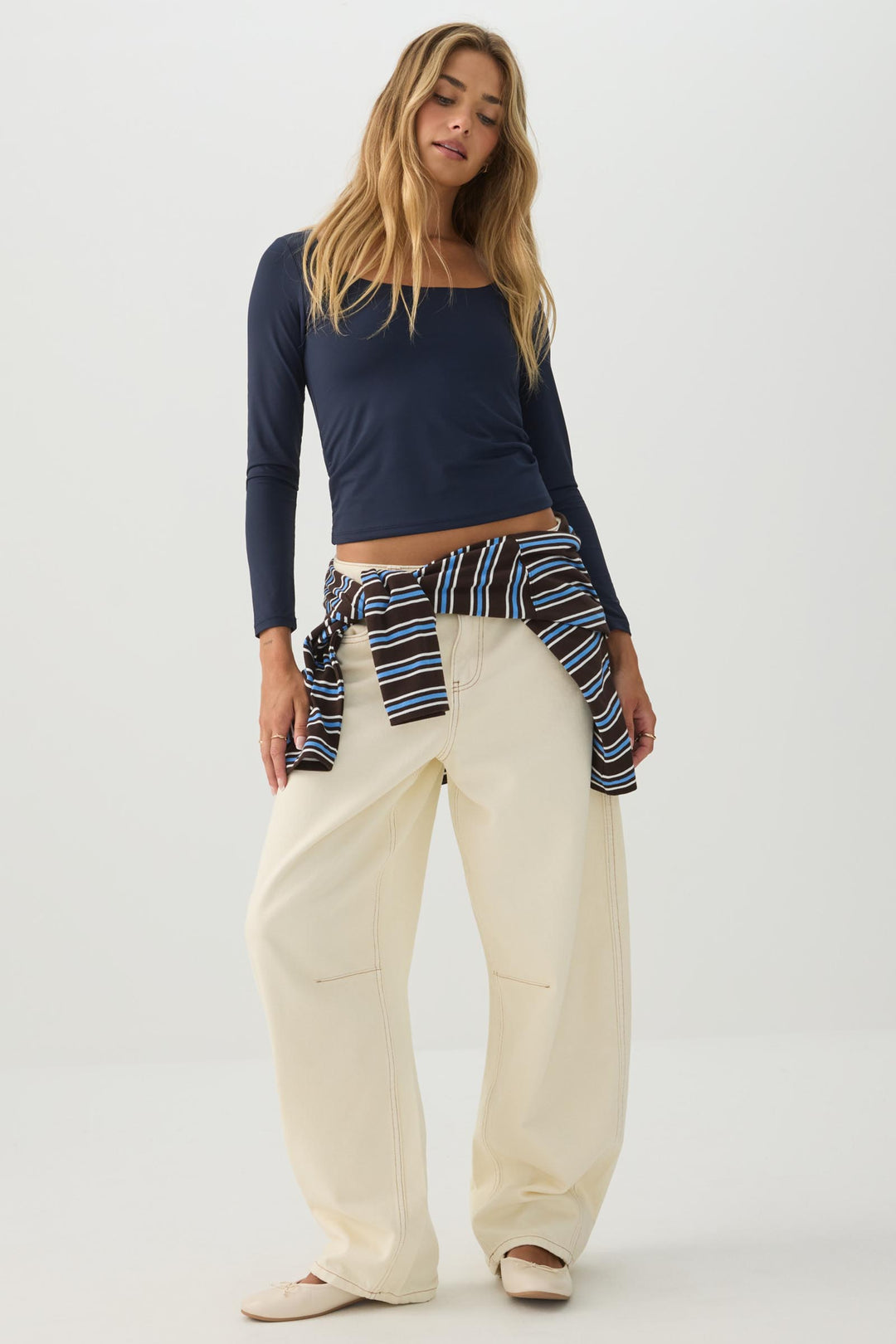 Scoop Neck Long Sleeve Top