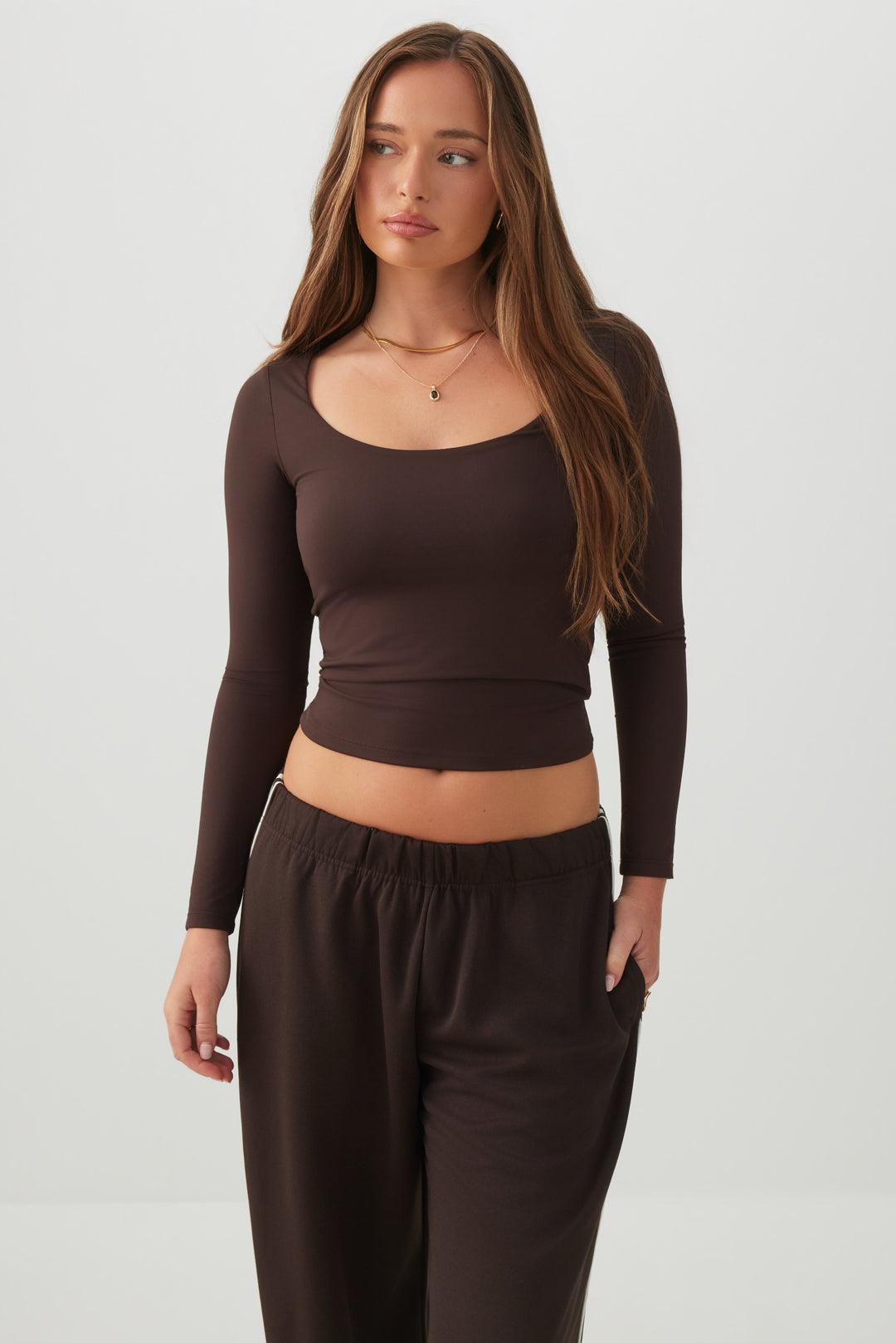 Scoop Neck Long Sleeve Top