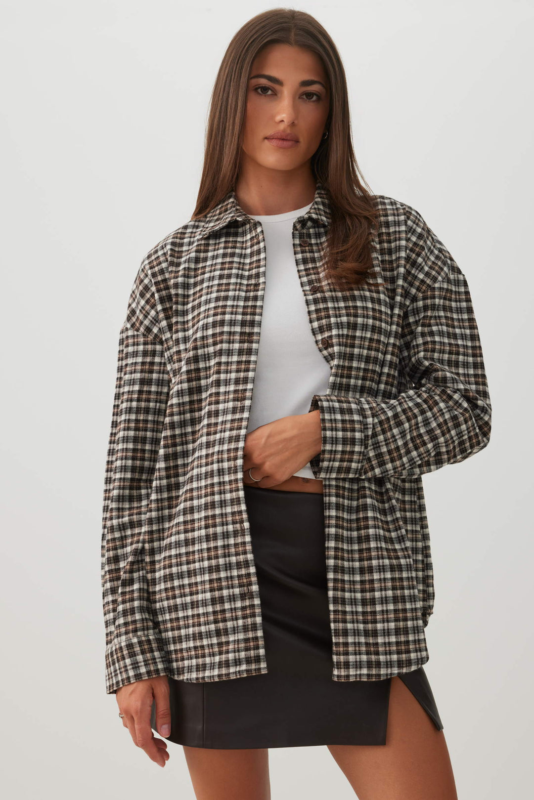 Chemise ample à carreaux