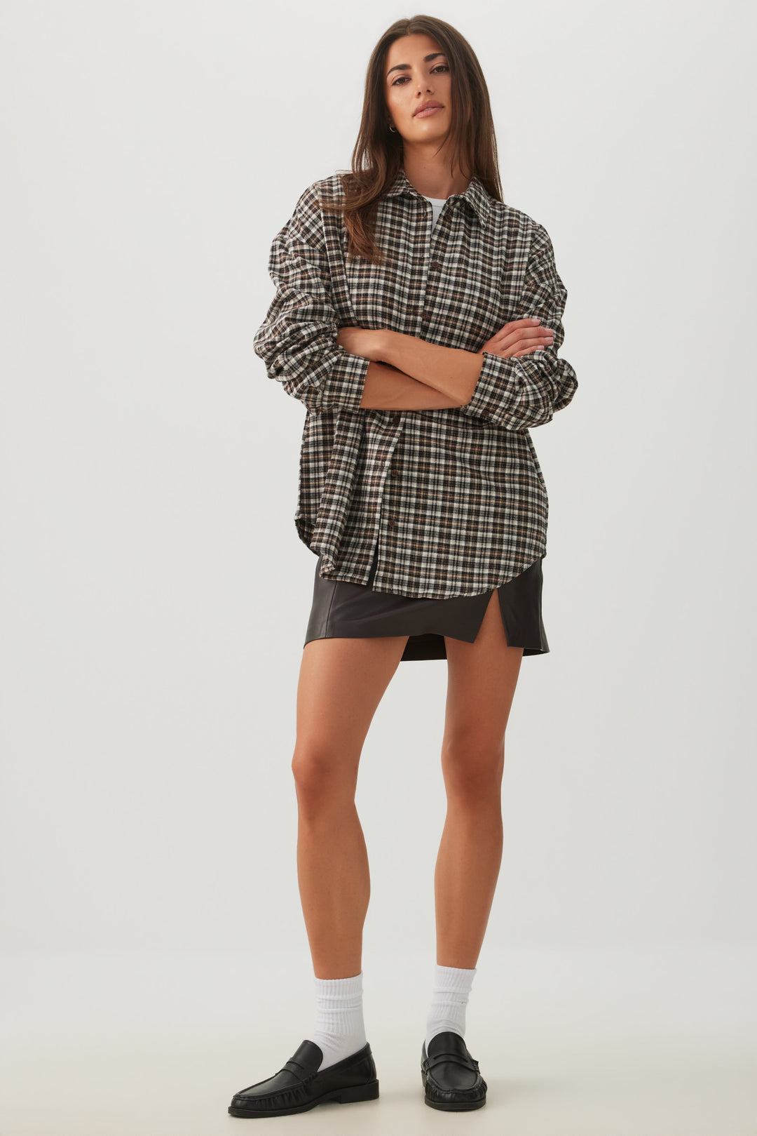 Chemise ample à carreaux