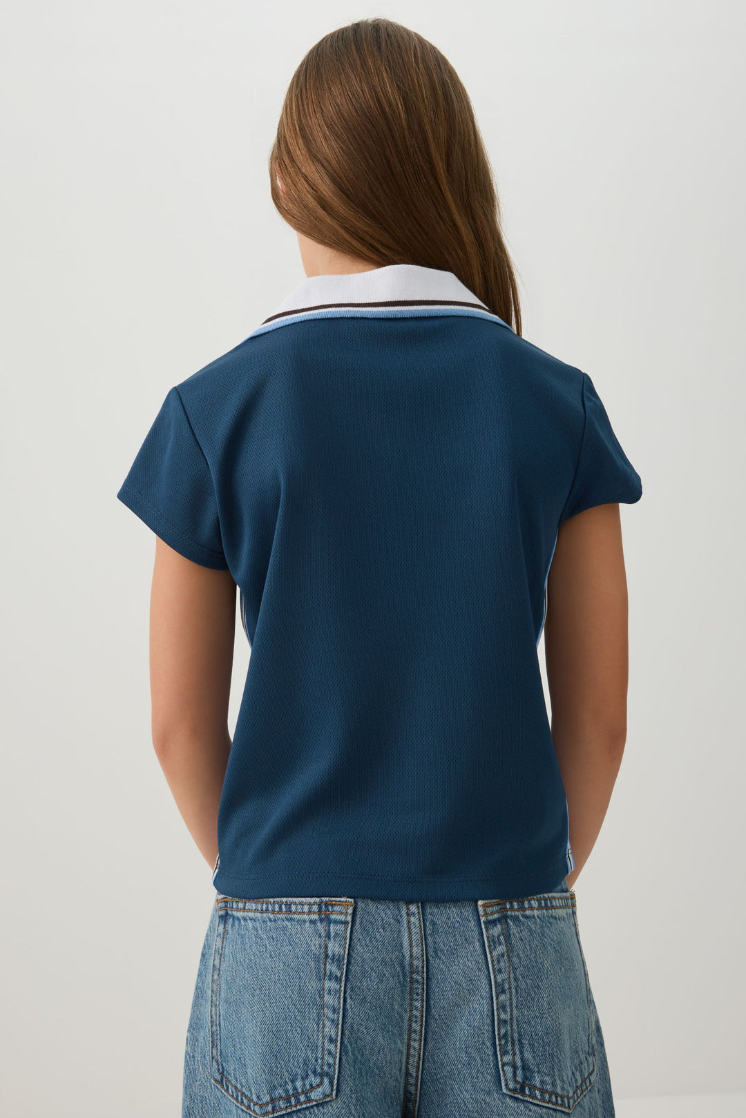 Contrast Collar Jersey Top