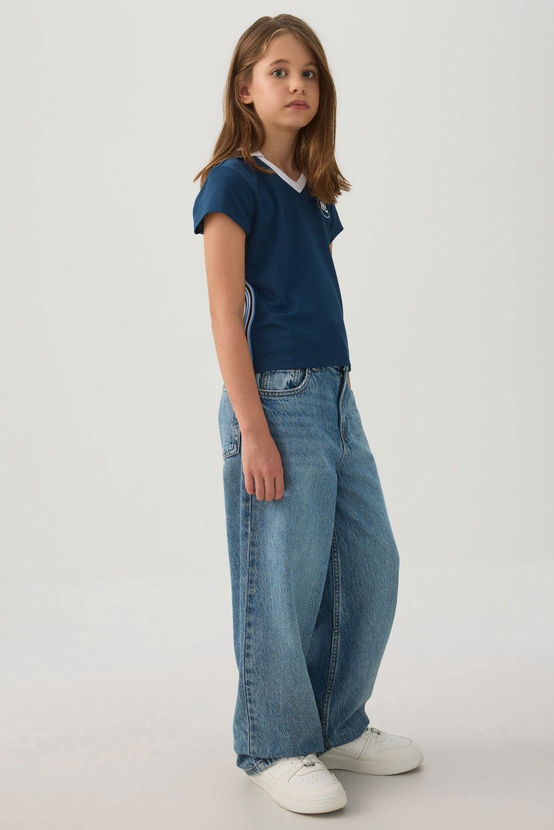 Contrast Collar Jersey Top