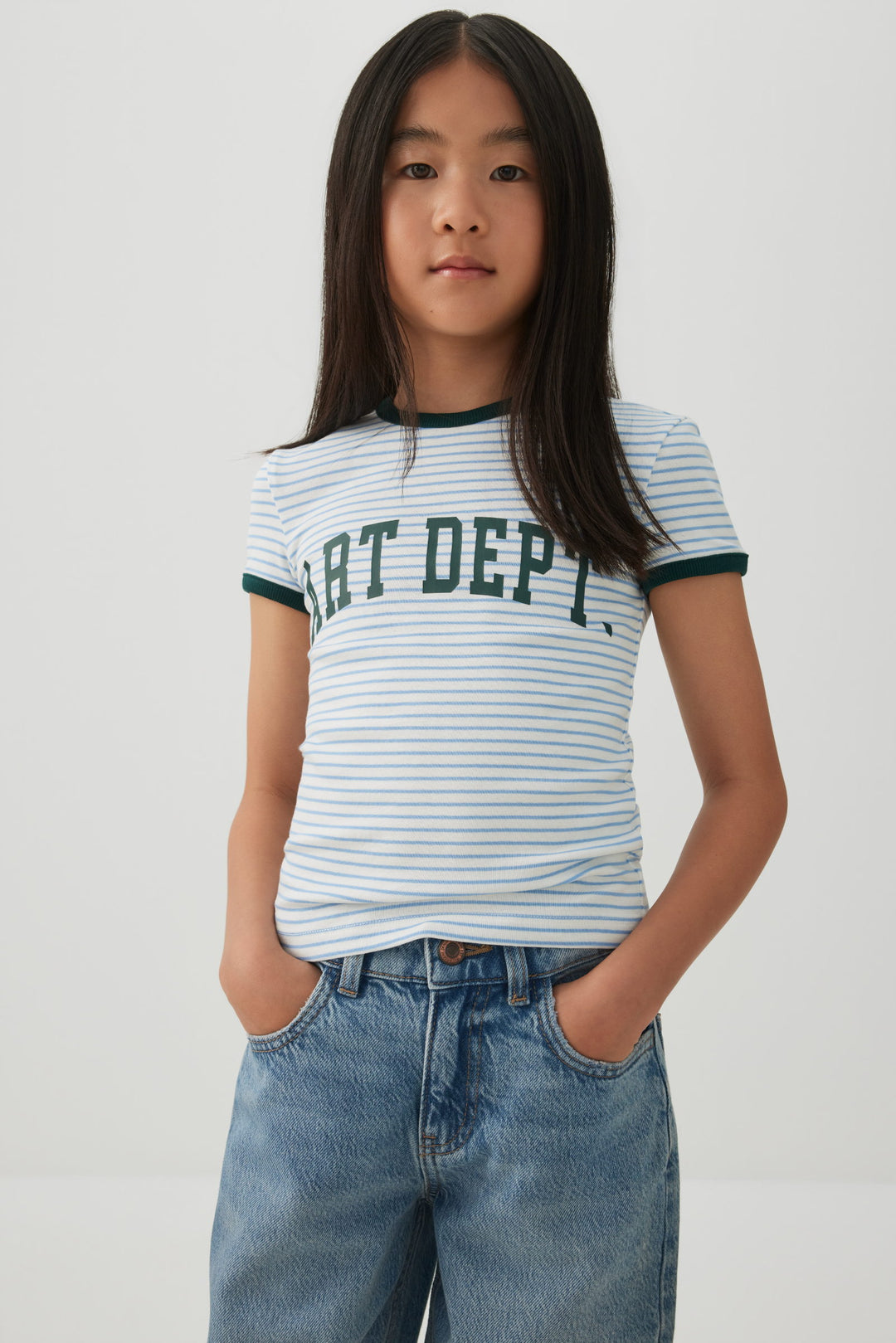 Striped Rib Ringer T-Shirt