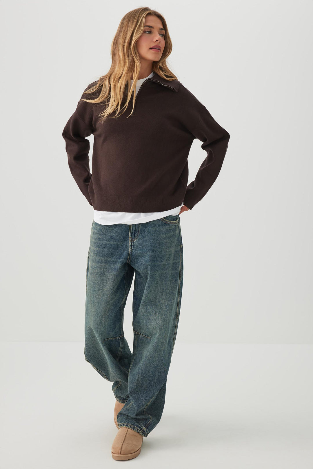 Half Zip Polo Sweater