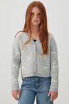 Cardigan en tricot coupe carrée à motif de boucles