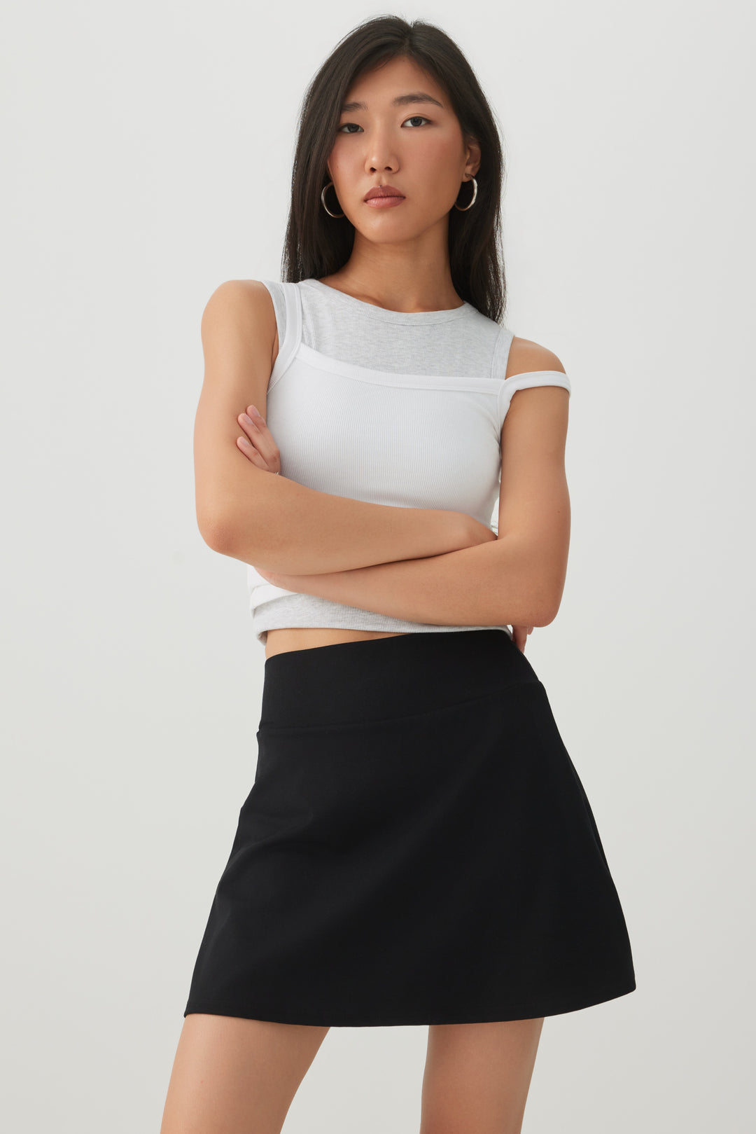 Mini-jupe en tricot avec short intégré