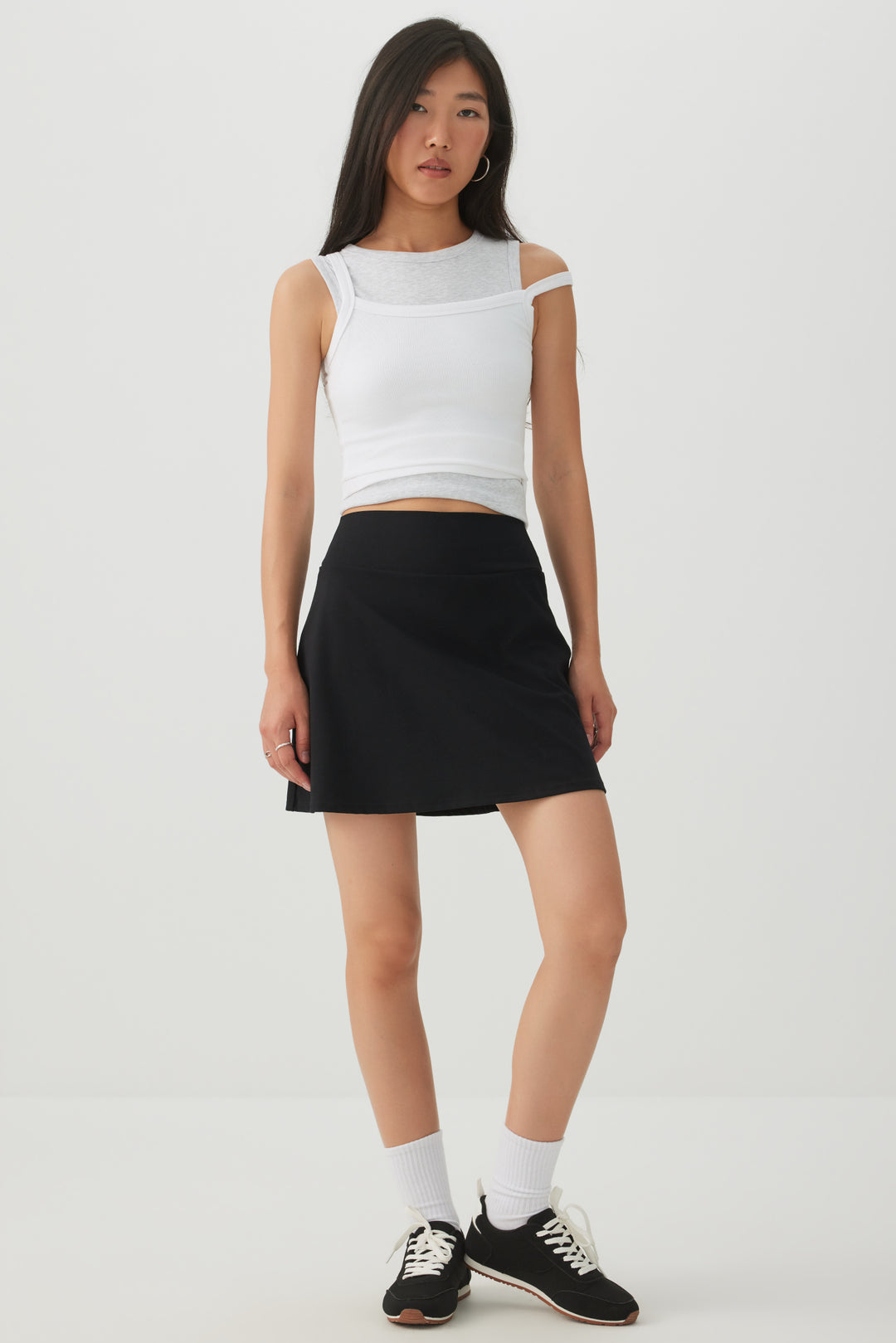 Mini-jupe en tricot avec short intégré