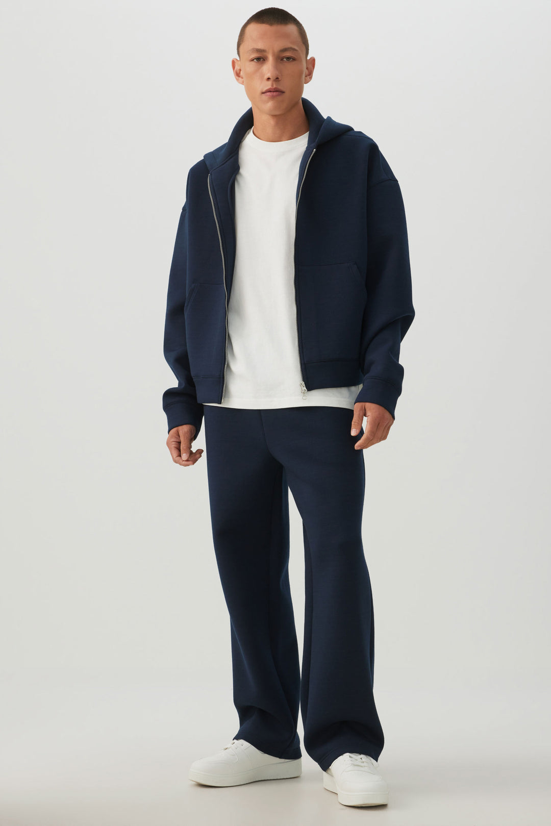 Pantalon à jambe droite en maille double