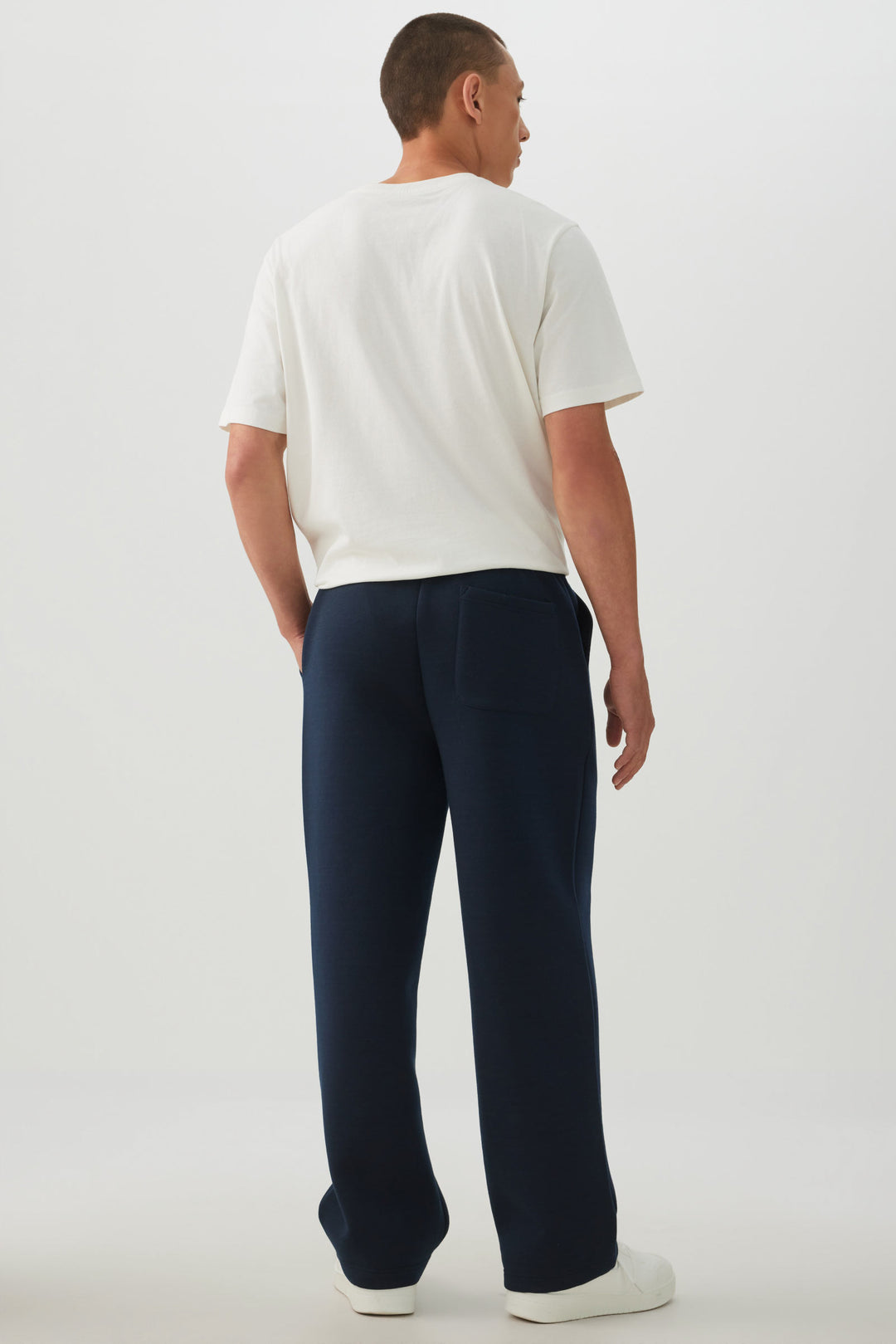 Pantalon à jambe droite en maille double