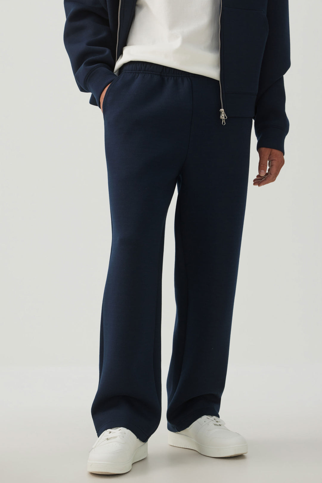 Pantalon à jambe droite en maille double