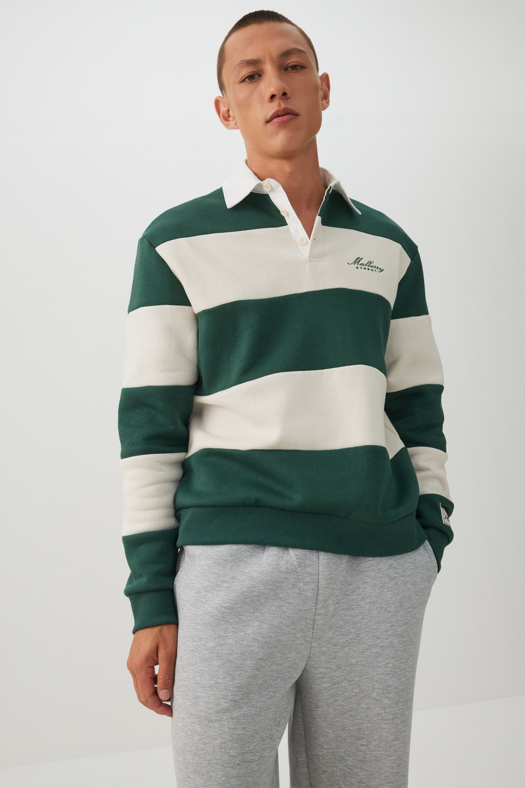 Striped Fleece Polo