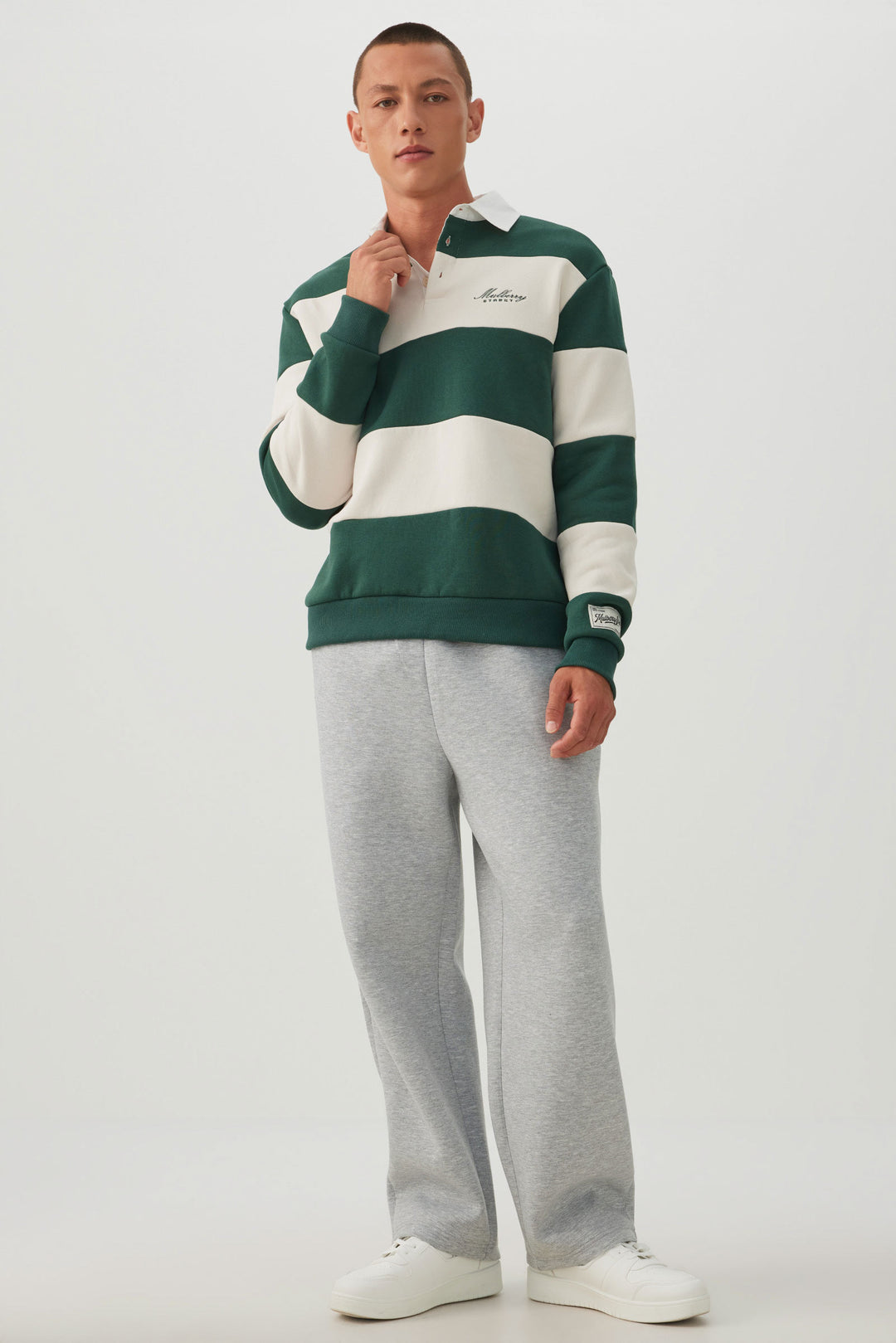 Striped Fleece Polo