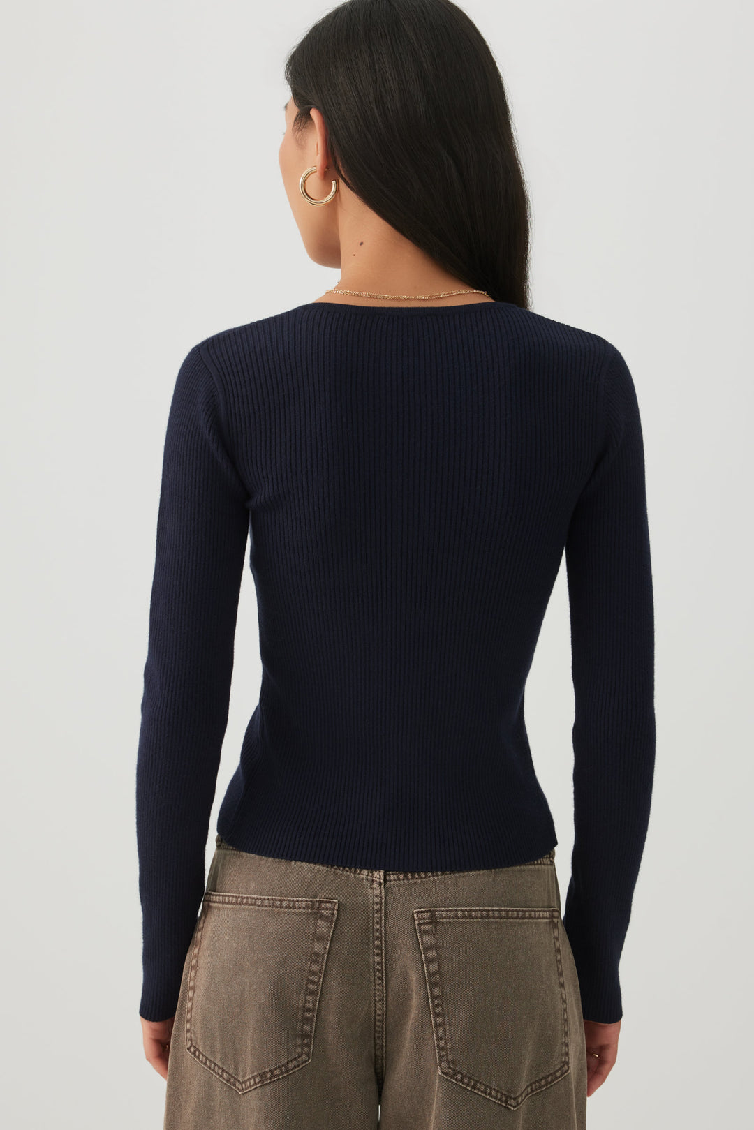 Fitted Ribbed Cardigan