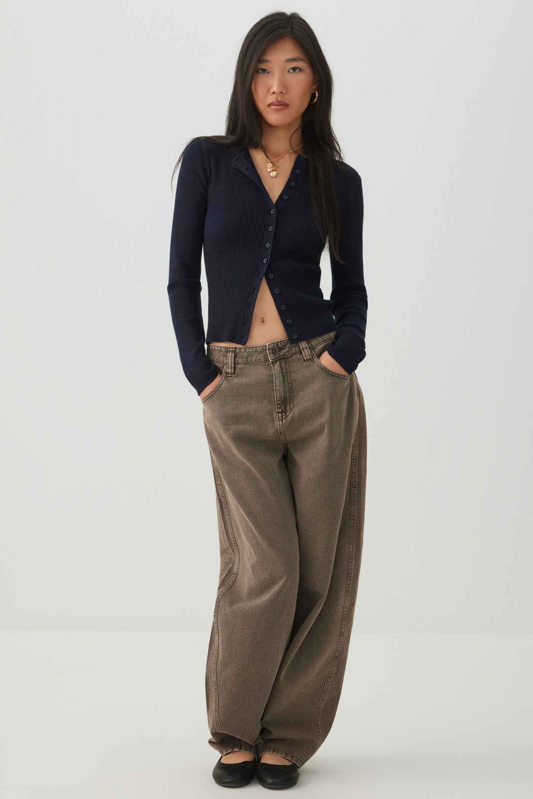 Fitted Ribbed Cardigan