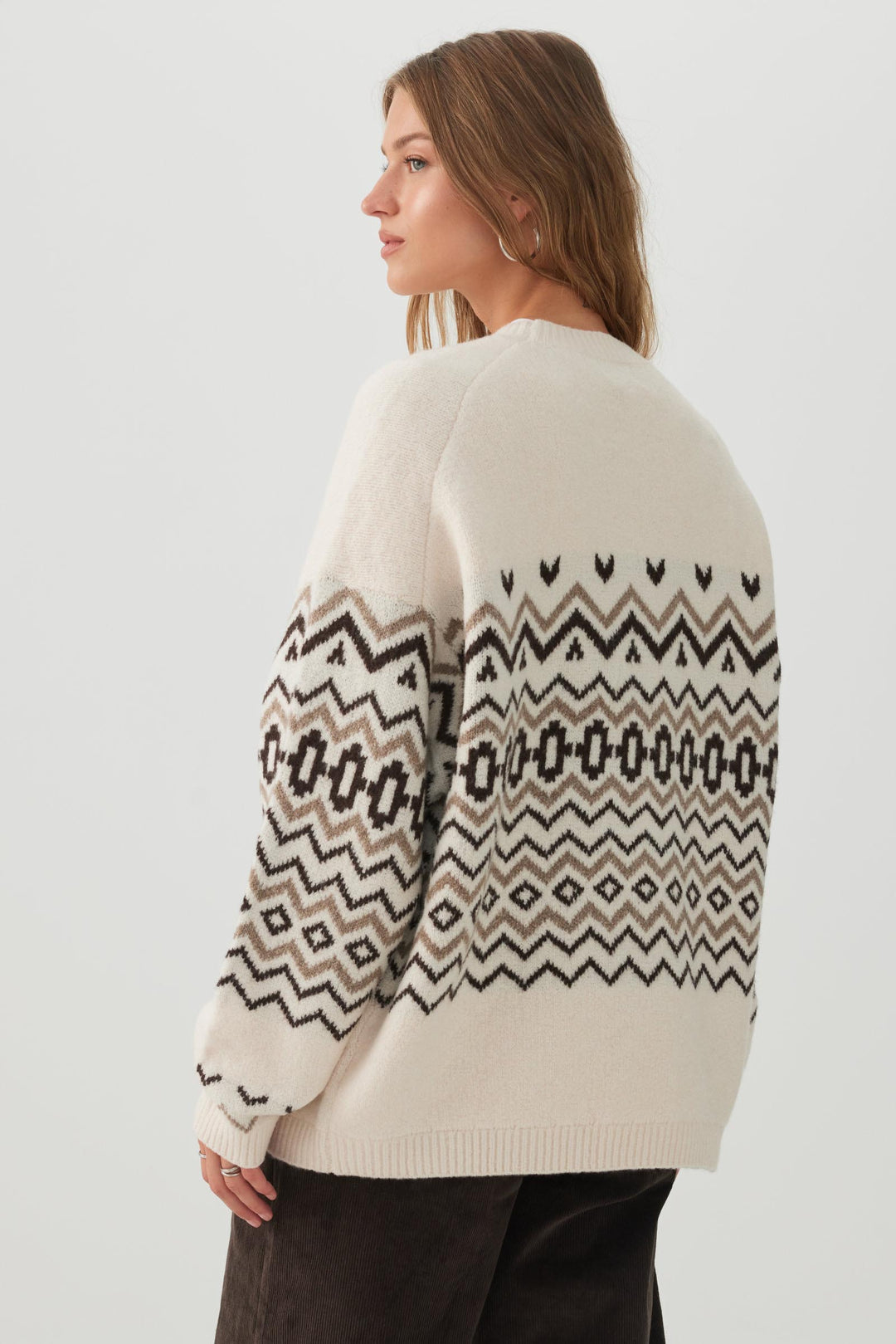 MODERAKNIT™ Geometric Long Oversized Sweater