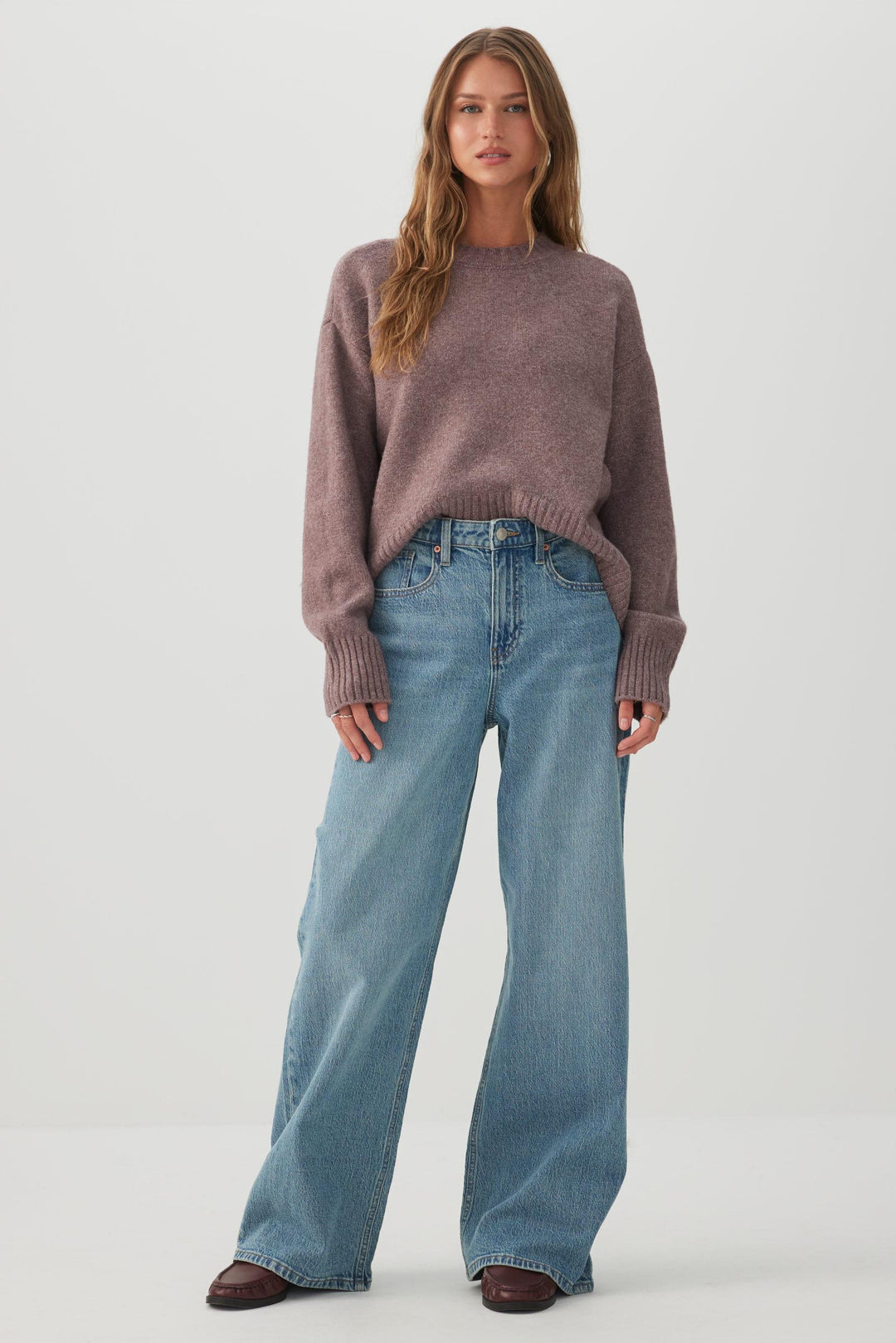 MODERAKNIT™ High Low Bubble Sweater