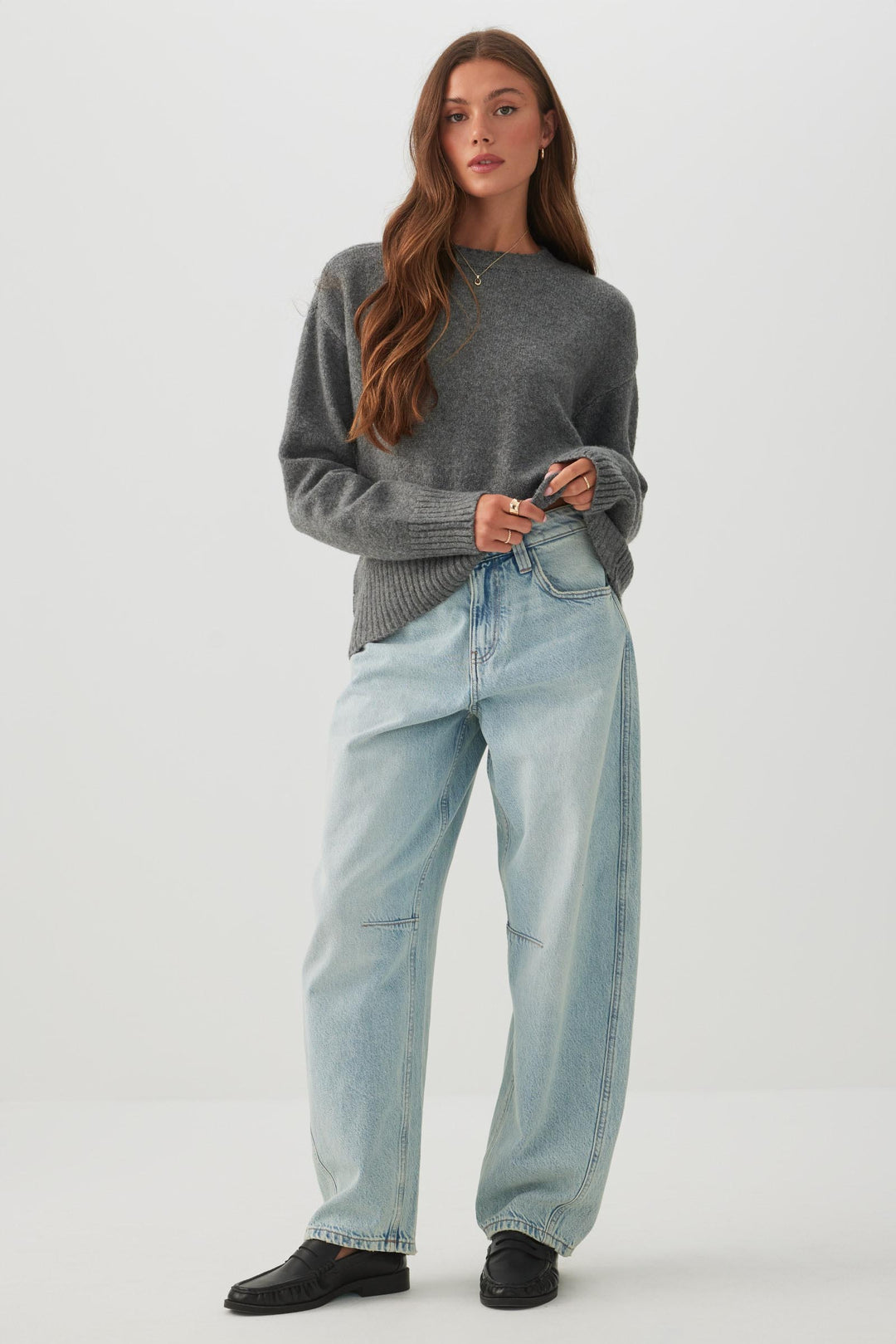 MODERAKNIT™ High Low Bubble Sweater