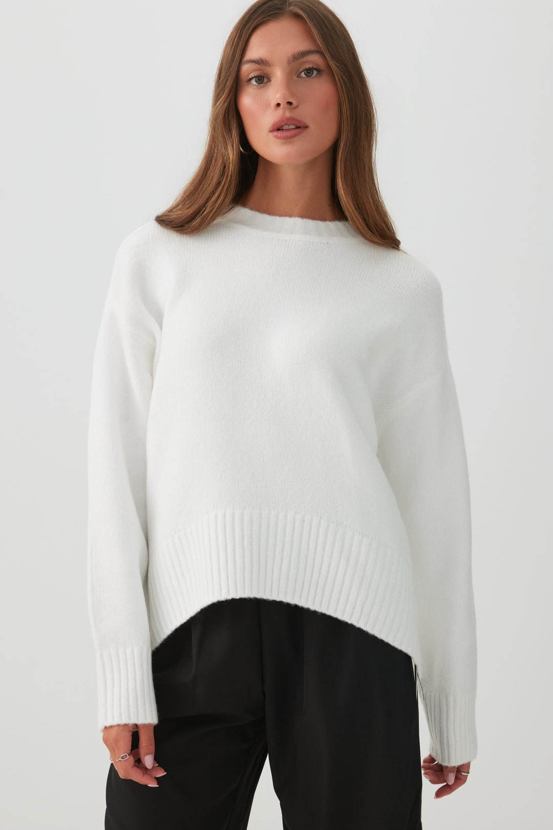 MODERAKNIT™ High Low Bubble Sweater