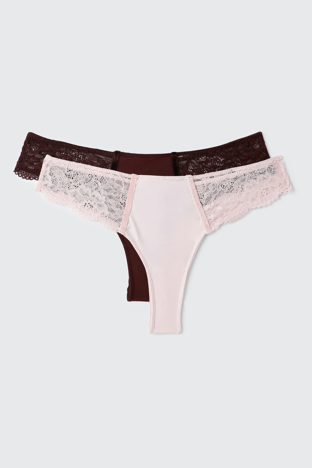 2-Pack Microfiber & Lace Thongs
