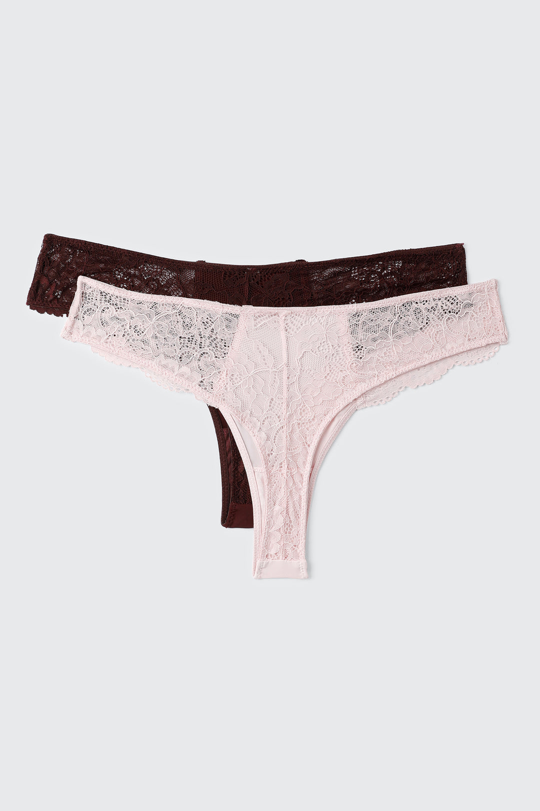 2-Pack Microfiber & Lace Thongs