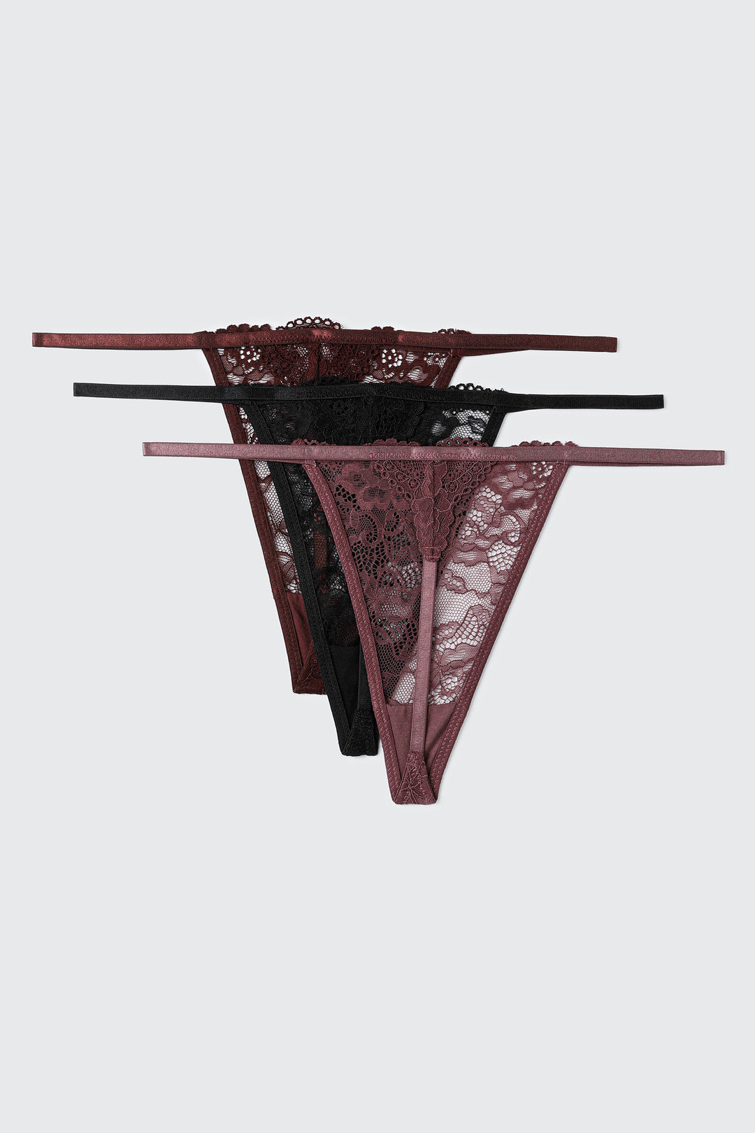 3-Pack Lace Thongs